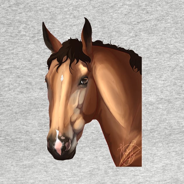 Buckskin Horse Profile by kelseydjpaint